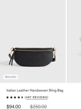 QUINCE Italian Leather Handwoven Bag in Black with Original Dustbag-Like New